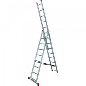 Алюминиевая трехсекционная лестница 3х9 Krause Corda 013392