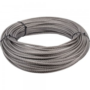 Нержавеющий трос KREPFIELD 6 мм, сталь А2, плетение 7x7, средней мягкости, 50 м 8379А2ТРОС6ММ-50 Нержавеющий трос KREPFIELD 6 мм, сталь А2, плетение 7x7, средней мягкости, 50 м 8379А2ТРОС6ММ-50