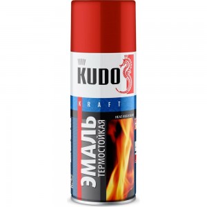 Термостойкая эмаль-аэрозоль KUDO красная 520 мл 1/12 5005 585307