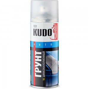 Грунт аэрозоль KUDO 1К цинконаполненный серый 520 мл 2301 11597415