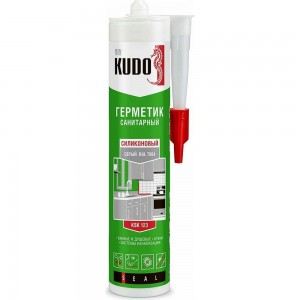 Силиконовый санитарный герметик KUDO KSK-123 сигнальный серый, 280 мл KSK-123