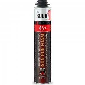 Полиуретановая монтажная пена KUDO ПРОФ огнестойкая всесезонная PROFF 45+ 1000мл KUPPF10U45+