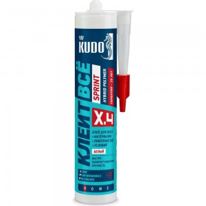 Клей KUDO Клеит Все SPRINT на основе гибридных полимеров, белый, 280 мл KX-4W