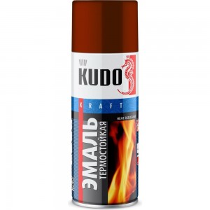 Эмаль KUDO термостойкая 5006, аэрозоль, красно-коричневая, 520 мл KU-5006