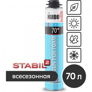 Полиуретановая профессиональная монтажная пена KUDO НОМЕ 70 (всесезонная; 1000 мл) KUPHP10U70