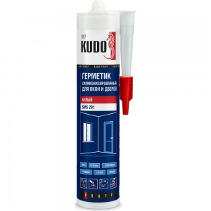 Силиконизированный герметик для окон и дверей KUDO PROFF (белый; 280 мл) SMS-291