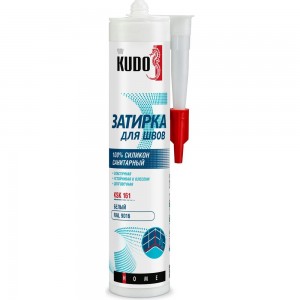 Герметик-затирка для швов KUDO HOME силиконовый санитарный, белый RAL 9016 KSK-161