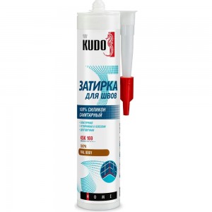 Герметик-затирка для швов KUDO HOME силиконовый санитарный, охра RAL 8001 KSK-169