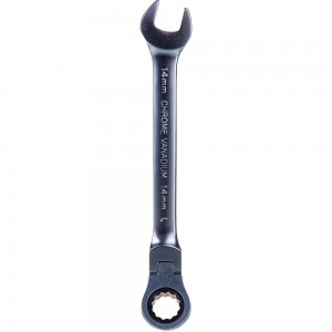 Гаечный трещоточный ключ с шарниром КВТ 14 мм 79196