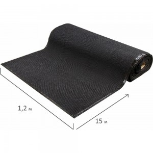 Ворсовый влаго-грязезащитный коврик-дорожка ЛАЙМА 120х1500 см, толщина 7 мм, черный, 602883