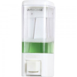 Диспенсер для жидкого мыла ЛАЙМА наливной, 0,48 л, ABS пластик, белый, 605052
