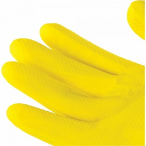 Хозяйственные латексные перчатки ЛАЙМА Стандарт, с х/б напылением, размер L 600270