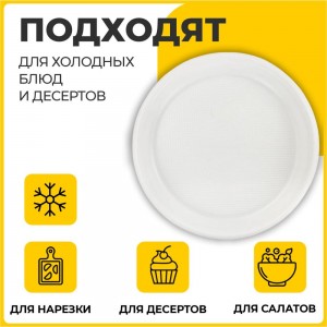 Одноразовые тарелки ЛАЙМА Бюджет 100 шт ПС 600942