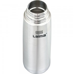 Классический термос с узким горлом ЛАЙМА 1л, нержавеющая сталь, 601414