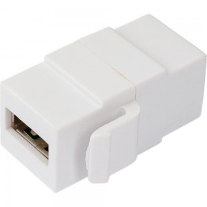 Вставка LANMASTER Keystone USB 2.0, тип A, мама-мама, 180 градусов, белая LAN-OK-USB20-AA/V-WH