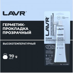Герметик-прокладка LAVR прозрачный, высокотемпературный, 70 г Ln1740