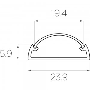 Комплект алюминиевого профиля LEDCRAFT с экраном и заглушками LC-LP0624M20-1 1638000008