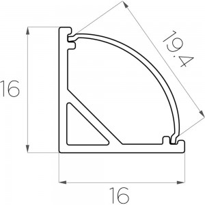 Комплект алюминиевого профиля LEDCRAFT LC-LPU1616M20-3 1627000007