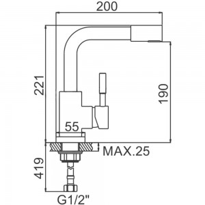 Смеситель для умывальника LEDEME картридж 35 мм, нержавейка, L1098-4 65845