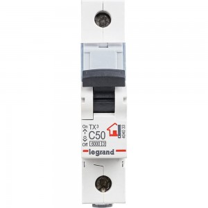 Автоматический выключатель Legrand TX3 C50A 1П 6000 404033