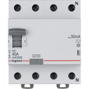 Выключатель дифференциального тока Legrand Rx3 30ма 40а 4п Ac 402063
