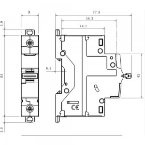 Автоматический выключатель Legrand DX3 6000 - 10 кА - тип C - 1П - 25 А - 1 модуль 407672