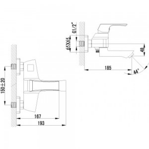 Смеситель для ванны Lemark Unit LM4514C