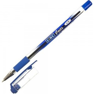 Шариковая ручка Linc GLYСER 0,7 мм синий резиновый грип 1300RF/blue