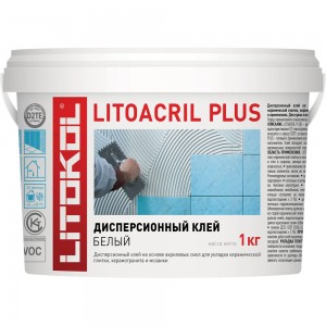 Пастообразный клей LITOKOL LITOACRIL PLUS класс D2TE, 1 кг bucket 480920003