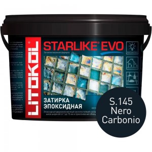 Эпоксидный состав для укладки и затирки мозаики и керамической плитки LITOKOL STARLIKE EVO S.145 NERO CARBONIO 2.5 кг 485200003