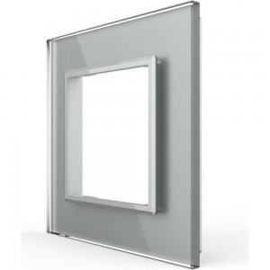 Рамка для розетки LIVOLO 1 пост, цвет серый, стекло BB-C7-SR-15