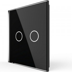 Панель для сенсорного выключателя LIVOLO 2 клавиши, цвет черный, стекло BB-C7-C2-12