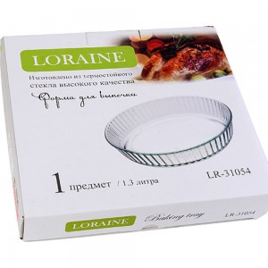 Форма для выпечки LORAINE 1.3 л 31054 Форма для выпечки 1,3 л стекло LR (х12)