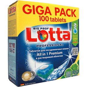 Таблетки для посудомоечных машин Lotta Allin1 GIGA PACK растворимые, 100 шт 4660002310130