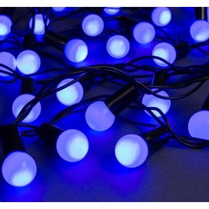 Гирлянда-нить Luazon DCR, IP44, шарики d 1.5 см, 10 м, Н.Т. LED-100-220V, 8 режимов, синий 671563