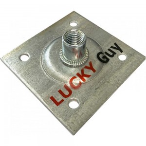 Опорная пластина Lucky Guy облегченная, 60х60х2,0 мм с гайкой М10, оцинк. 200 01 6060 М10 0р