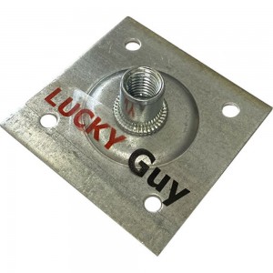 Опорная пластина Lucky Guy облегченная, 60х60х2,0 мм с гайкой М10, оцинк. 200 01 6060 М10 0р