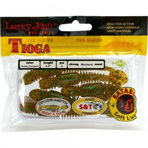 Съедобные виброхвосты Lucky John TIOGA, длина 100 мм, цвет PA19, 5 шт. 140104-PA19