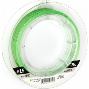 Плетеная леска Lucky John Vanrex х8 BRAID Fluo Green 125/020 LJ4118-020