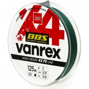 Плетеная леска Lucky John Vanrex BBS х4 BRAID Moss Green 125/037 LJ4114-037