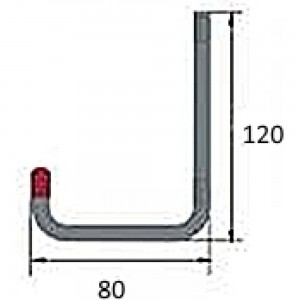 Настенный крюк ЛУКА алюминиевый, вынос 80 мм высота 120 мм, до 30 кг, анодированный УТ000025381