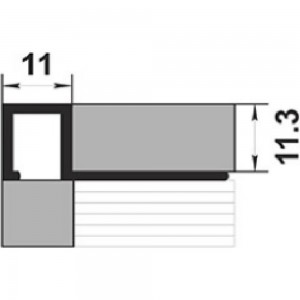 Профиль для плитки ЛУКА алюминиевый окантовочный, 10 мм, 2.7 м, анодированный, серебро УТ000013646