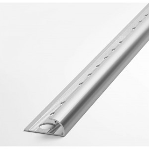 Профиль для плитки ЛУКА алюминиевый окантовочный, 9 мм, 2.7 м, анодированный, серебро УТ000013616