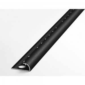 Профиль окантовочный полукруглый алюминиевый ЛУКА 9 мм, 2,7 м, Черный УТ000013267