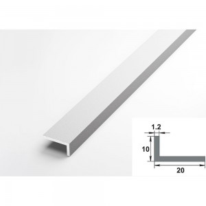 Профиль угловой алюминиевый (5 шт, 20х10х1,5 мм, 2,7 м, анодированный, Серебро) ЛУКА УТ000020770
