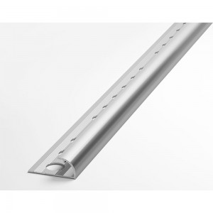 Профиль окантовочный полукруглый алюминиевый ЛУКА 9 мм, 2,7 м, 5 шт, Серебро УТ000021310
