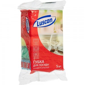 Поролоновые губки для мытья посуды Luscan 80x50x26 мм 5 шт 1070940