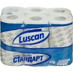 Туалетная бумага Luscan Standart 2 слоя, белая, 21.88 м, 175 листов, 12 рулонов 1223084