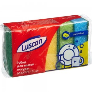 Губки для мытья посуды Luscan Макси 95x65x30 мм 5 шт/уп 549252