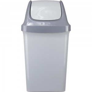 Контейнер для мусора с крышкой-вертушкой Luscan Swing 50 л, пластик, серый, 40x35x73 см 1678911